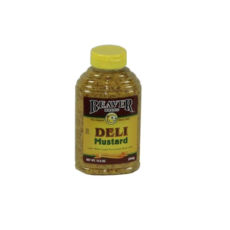 Beaver Deli Horseradish Mustard 12.5 Oz. Bottle, PK6